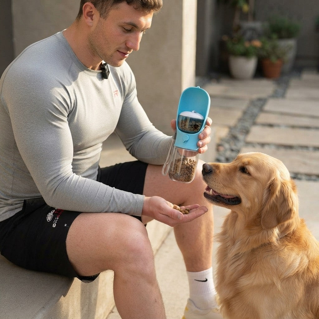 Portable Dog Water Bottle and Food Container